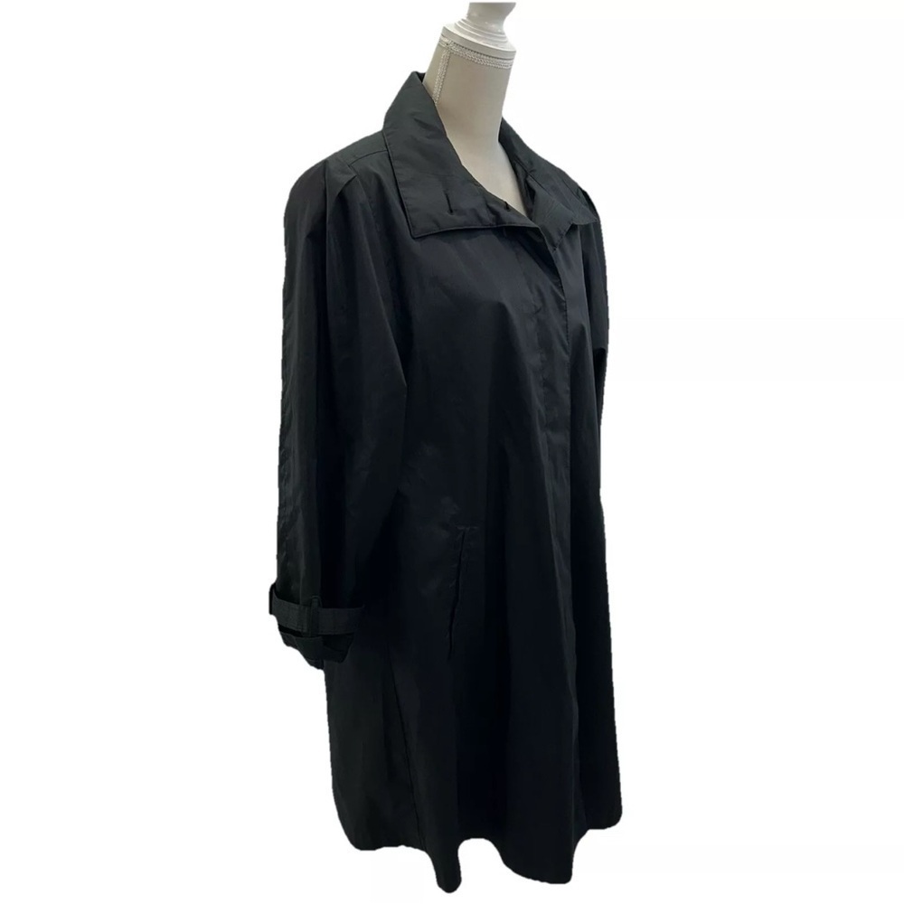 British Mist Black Raincoat Trench Jacket Women’s 11/12 Waterproof Fully Lined